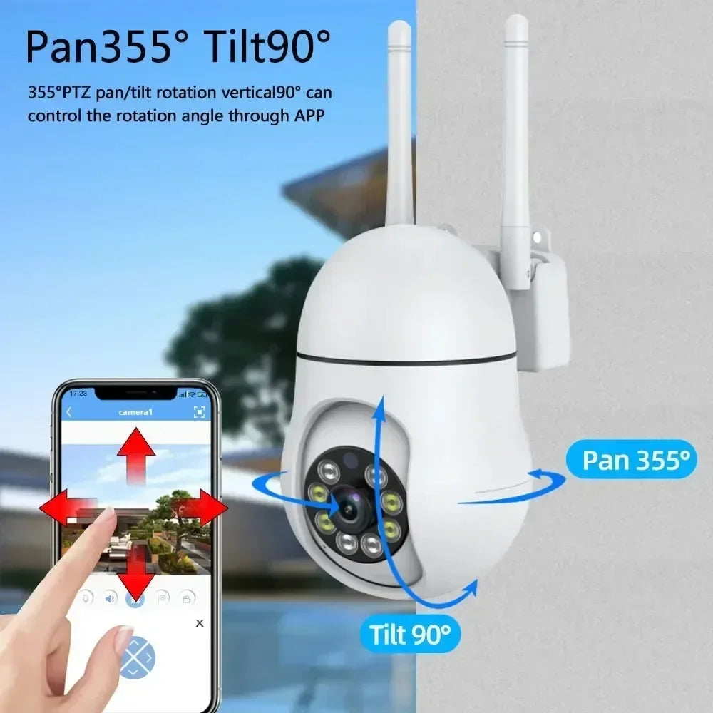 TUYA 5MP Smart Life CCTV Wifi cámara inalámbrica cámaras de vigilancia de seguridad al aire libre Color nocturno AI seguimiento inteligente Audio bidireccional