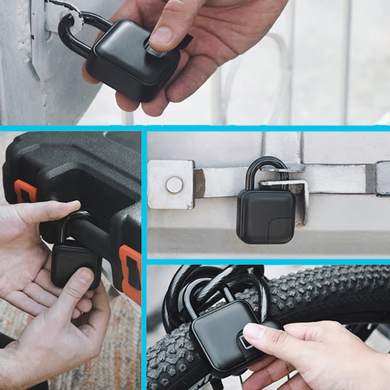Candado inteligente con Huella y Bluetooth – Recargable, Resistente al Agua IP65, Ideal para Casa o Negocio
