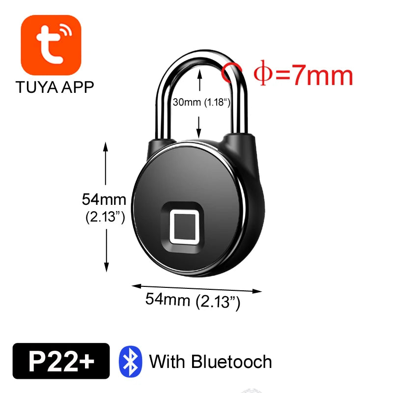 Candado inteligente con Huella y Bluetooth – Recargable, Resistente al Agua IP65, Ideal para Casa o Negocio