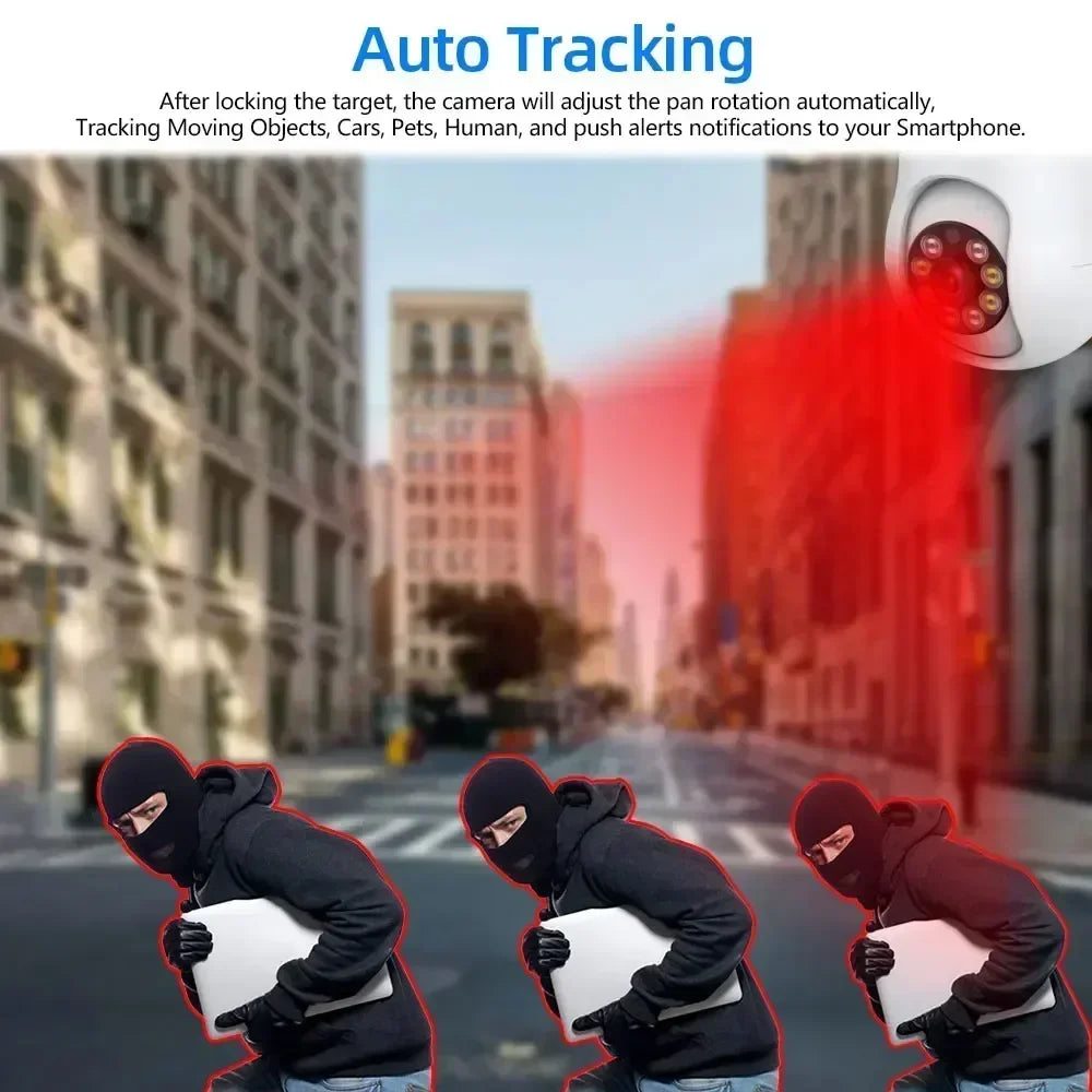 TUYA 5MP Smart Life CCTV Wifi cámara inalámbrica cámaras de vigilancia de seguridad al aire libre Color nocturno AI seguimiento inteligente Audio bidireccional