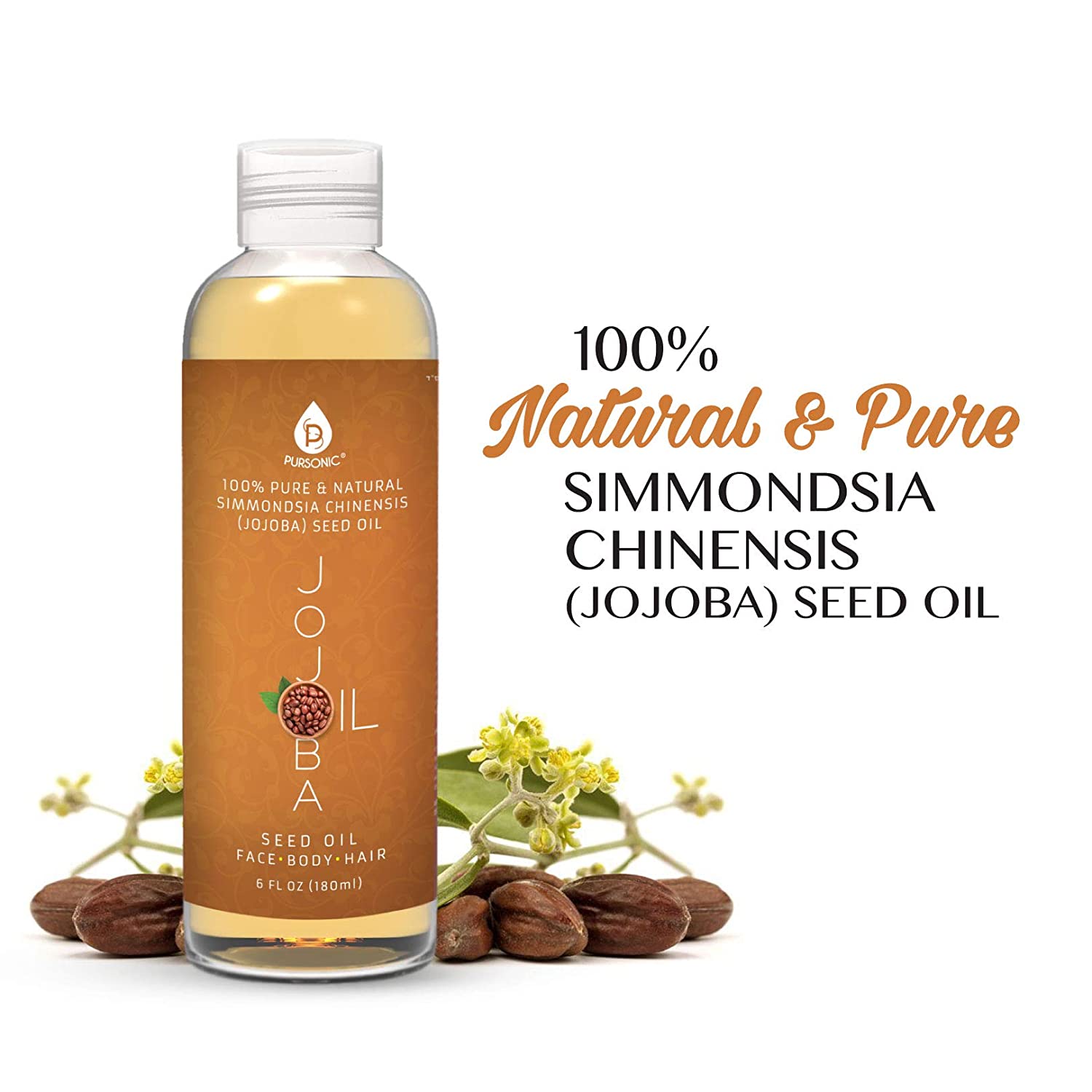 100% Pure &amp; Natural Golden Jojoba Oil 6 Oz