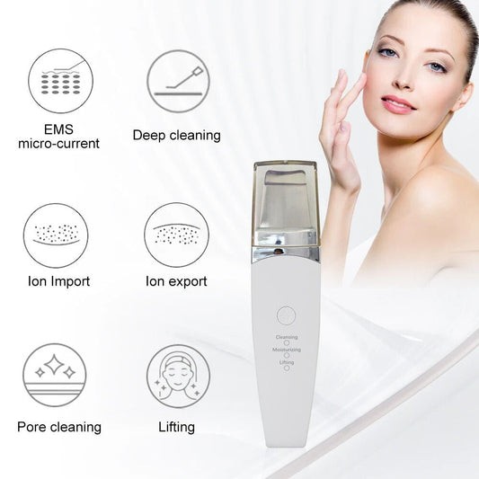 Facial Ultrasonic Skin Scrubber Spatula Blackhead Remover Deep Face - Trival